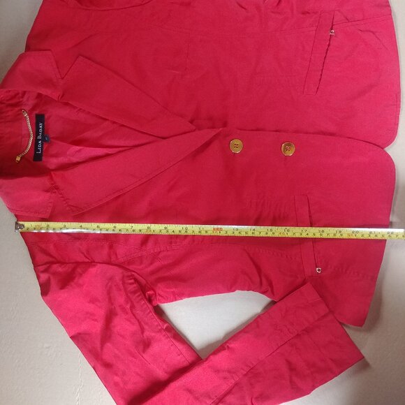 Lida Baday red silk blend lightweight jacket gold buttons 12 - Picture 10 of 16